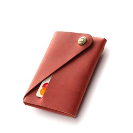 Crazy Horse Craft Minimalist Wallet, Made in Nordic Lithuania, Mini Wallet, Men's, Small Wallet, red