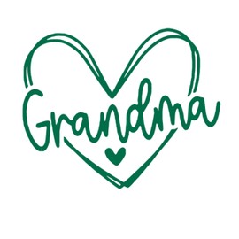Grandma Double Heart Iron On Decal, Grandma Shirt Transfer, DIY Craft, Grandmother Family Tshirt Patch, HTV Graphic Ready To Apply, Pick Size & Color, Iron-On Almost Anything (Green)