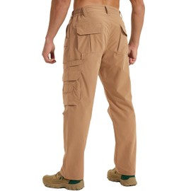 MOURCE Plus Size Tactical Pants for Men Military - Water Resistant Mens Work Pants Ripstop, Khaki