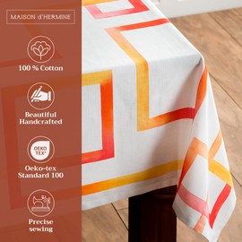 Maison d' Hermine Table Cloth Rectangle Table 100% Cotton 60 x 120 Inches Tablecloth Reusable Decorative for Dining Room, Farmhouse, Home, Party, Festive & Wedding Spring Summer - Summer Maze