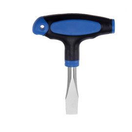 sourcing map T Handle 12mm Flat Head Screwdriver Easy to Use Ergonomic Handle Flat Head Slotted Screwdriver with Plastic Handle for Film Sets, Blue Black