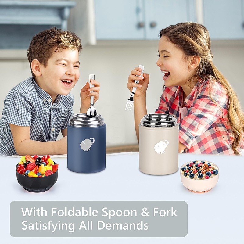 Thermo Food Container - Insulated Food Container with Foldable Fork&