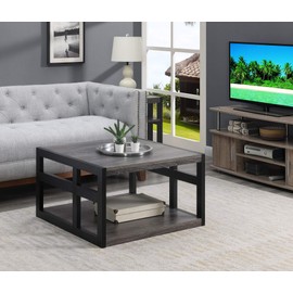 Convenience Concepts Monterey Square Coffee Table, Weathered Gray / Black