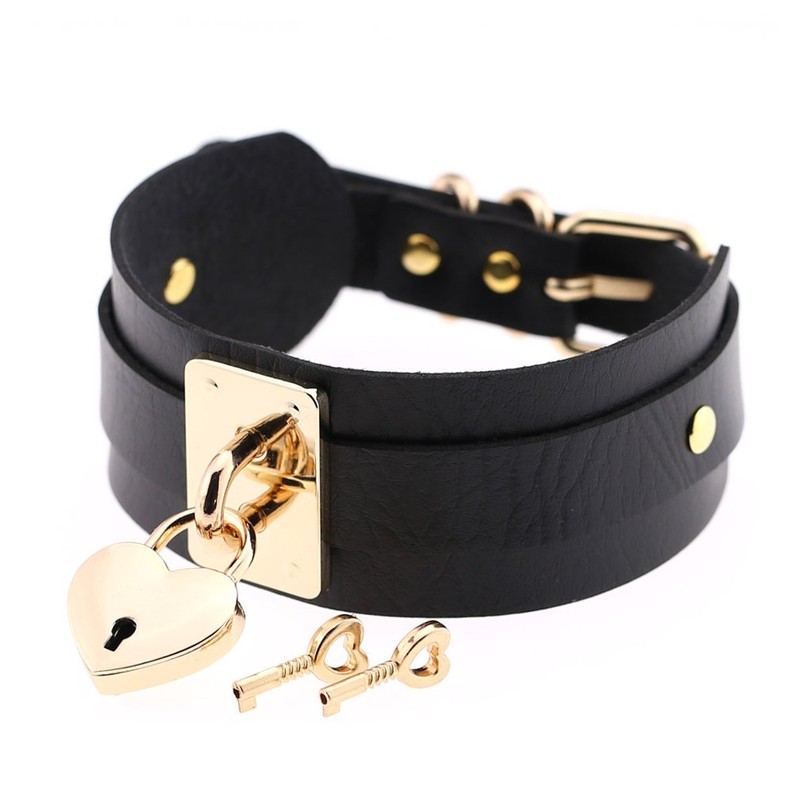 Umiwe Women's Choker, Collar, Padlock, Ring, Necklace, Fashionable, Cute Accessory,