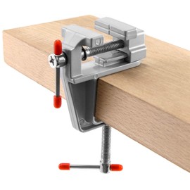 QWORK® Mini bench vice , Small Vice 35MM , Univeral Vice Clamp Rotate 360° for Small Work , Crafts , Arts , Finishing Jewelry DIY Repair Tools , Aluminum Alloy , 1 Piece