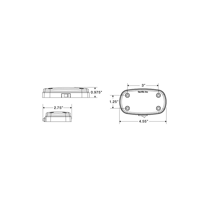 tecniq Inc Surface Mount 4.5" X 2.5" Neutral White 12