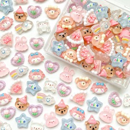 TANOKOX Deco Parts Mix Lucky Bag Miniature Pasting Parts, Resin Parts, Resin Parts, Cute Decoration Parts, Hair Clip, Hairpin, Translucent Mix