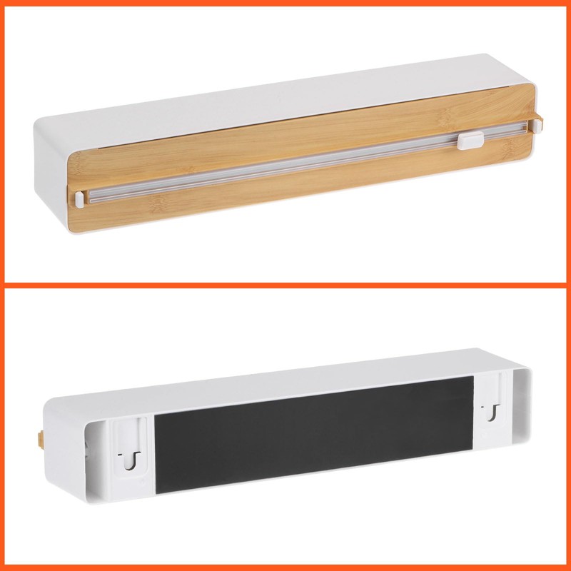 sourcing map 14"x2.6" Plastic Wrap Dispenser with Cutter and Magnetic