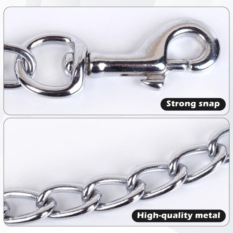 Metal Chain Dog Leash, 4FT/1.2M Heavy Duty Dog Chain Leash,