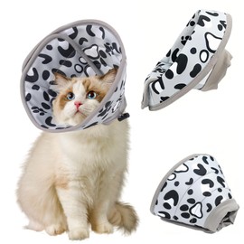 Diyxisk Cat Collar, Cat Collar, Lick Protection, Soft Cat Collar, After Surgery, Adjustable Collar Cat Collar, Cone After Surgery and Injuries for Dogs and Cats (Size S)