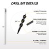 HUAALIUCHE 54-Inch Flexible Installer Drill Bit for Pulling Wires, 3/4"