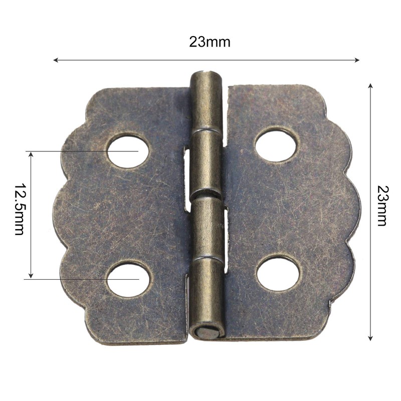 20 Pcs Mini Hinges Retro Butt Hinges Antique Hinges Bronze