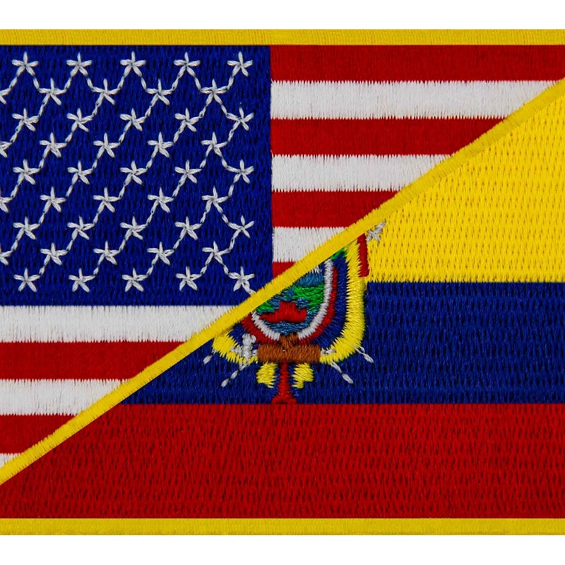 EmbTao USA American United States Flag and Ecuador Flag Patch