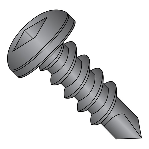 Small Parts 1016KQPB Steel Self-Drilling Screw, Black Oxide Finish, Pan