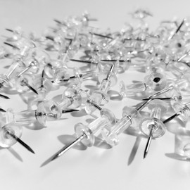 DEEINN Clear Plastic Head Push Pins, 200 Count, Steel Point Tacks