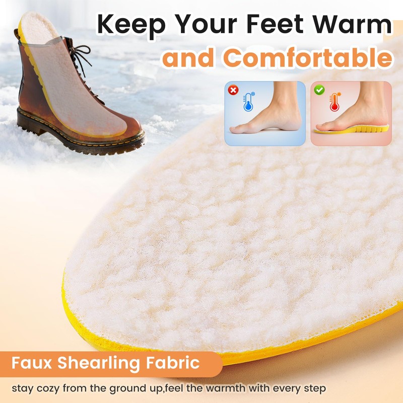Warm Insoles for Shoes, Unisex, Mens 8-8.5 Womens 10-10.5 (270mm)