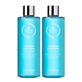 Clean Beauty Super Aqua Hyaluronic Ampoule Toner Skin Women Large Capacity Basic 420ml, 2 units / 청정미인 수퍼 아쿠아 히아루론 앰플토너 스킨 여성 대용량 기초 420ml, 2개