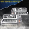 G-PLUS LED DRL Headlights Compatible with 1999-2002 Chevy Silverado/2001-2002 Silverado