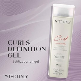 TEC ITALY Curls Gel Definition 300 ml | Gel para Definir Rizos con Fijación Baja a Media | Anti Frizz y Máximo Control | Para Todo Tipo de Cabello Riz