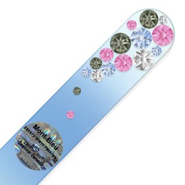 Mont Bleu Crystal Nail File hand decorated with crystals - Universal Size - HandMade - Czech Tempered Glass