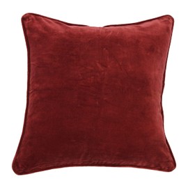 Creative Co-Op Square Velvet Piping, Burgundy Pillow Cover