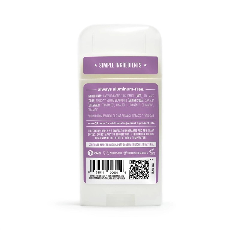 Aluminum Free Lavender Deodorant Organic Cruelty Free Natural Ingredients 2.5