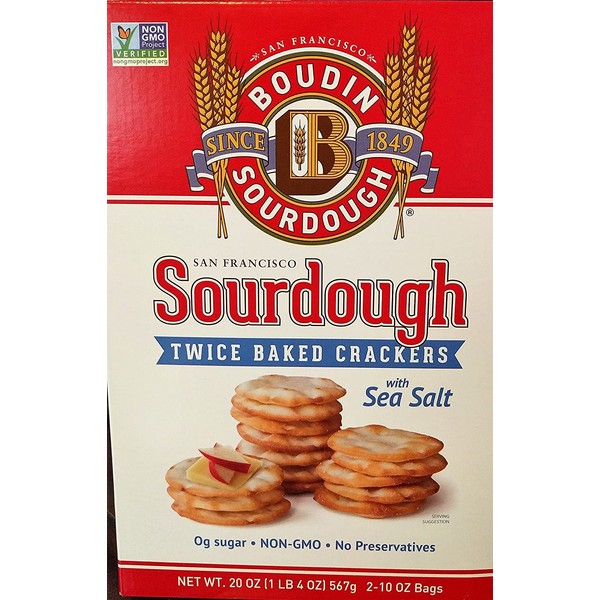 Boudin Sourdough San Francisco Twice Baked Crackers with Sea Salt - 20 oz Box