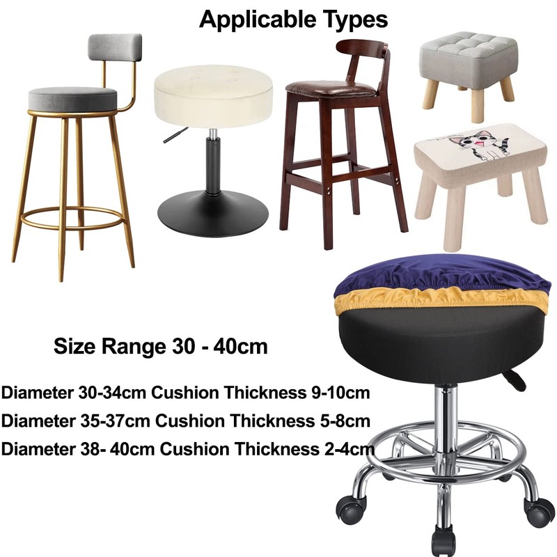 HuaLiSiJi Stool Cover, Round Stool, 30-40 cm, Rich Colours, Stretchy,