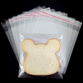 Soarvita Self Sealing Cookie Bags, 100Pcs 5x5 Inches Clear Resealable Gift Wrap Cellophane Bags for Packaging Candy Treat Goodie Favors and Cookies Gift Giving - Self Adhesive Wrappers