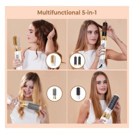 5 In1 Caliente Cepillo Secador Peine Kit Cepillo Desmontable