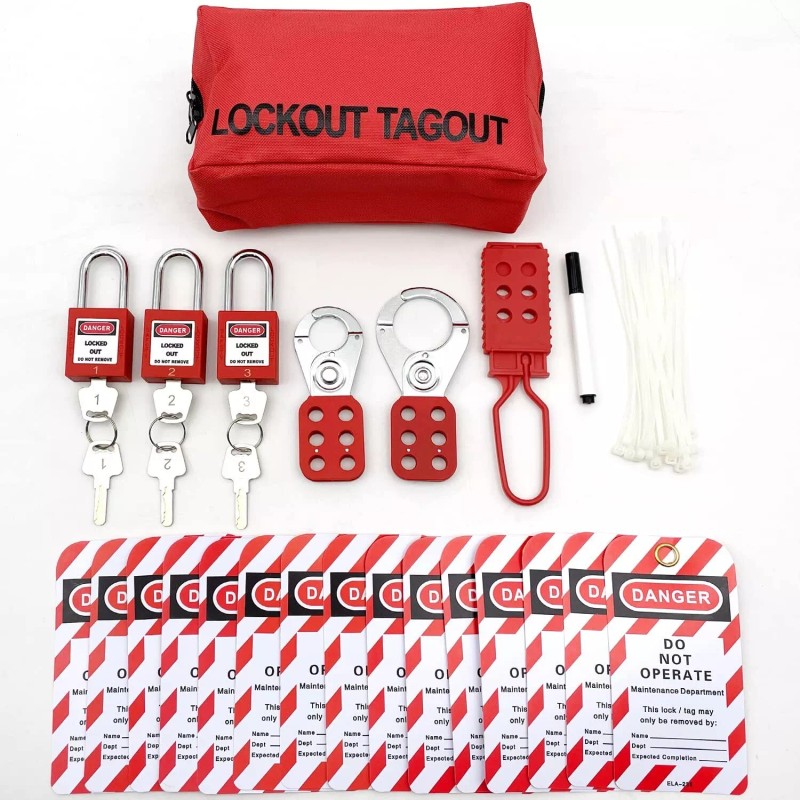 SAFBY Lockout Tagout Kit Electrical Loto - Group Lockout Hasps,