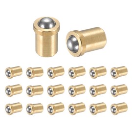 sourcing map 20Pcs 304 Stainless Steel Ball Plunger, 2mm Dia. Ball Catch Latch Smooth Push Fit Spring Plunger Precision Positioning End Force 8N for Mechanical Devices, Furniture (3x5mm)