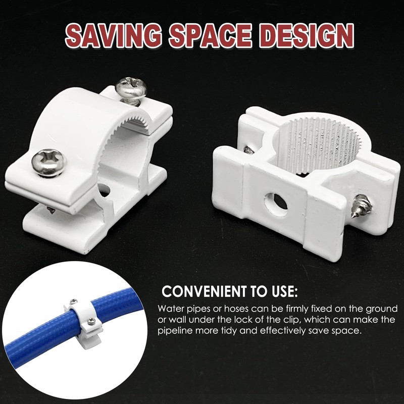 4pcs Water Pipe Clips,Wall Mounted Aluminium Pipe Clip Clamp C-Clamps