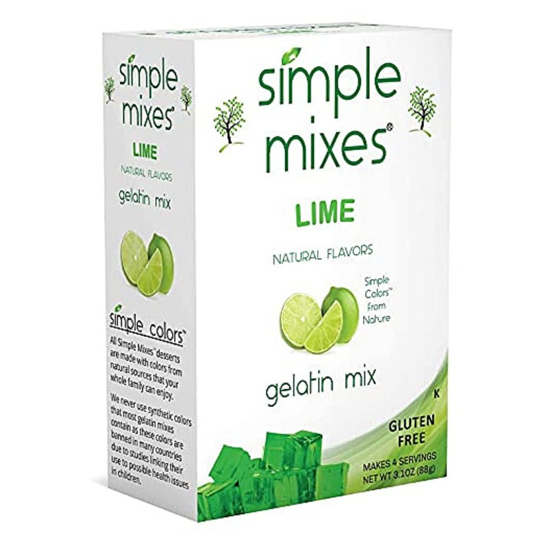 Simple Mixes Natural Gelatin Dessert, Lime, Healthy Snacks, Lactose, Fat