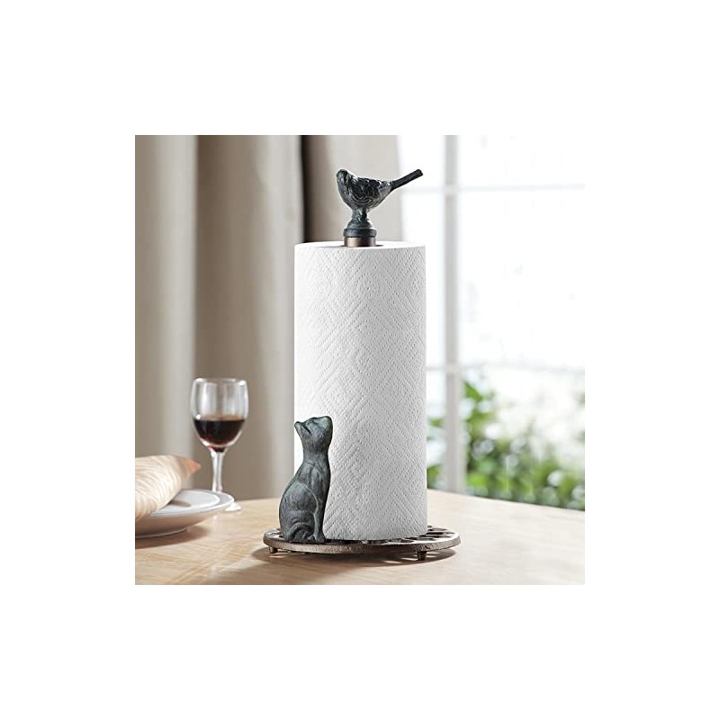 Cat and Bird Paper Towel Holder