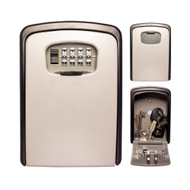 TSS Extra Large Wall Mounted Key Safe Lock Box- 4 Wheel Combination Key Lock Box Outdoor - Keysafe - Outdoor Lock Box - Key Cabinet