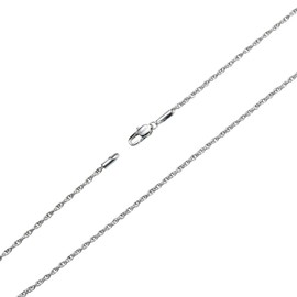 AmyRT Silver Twist Rope Chain Necklace, 2mm Titanium Steel Womens Mens Chain Necklace 16 to 30 Inch, 20 Inch, Metal, not-applicable