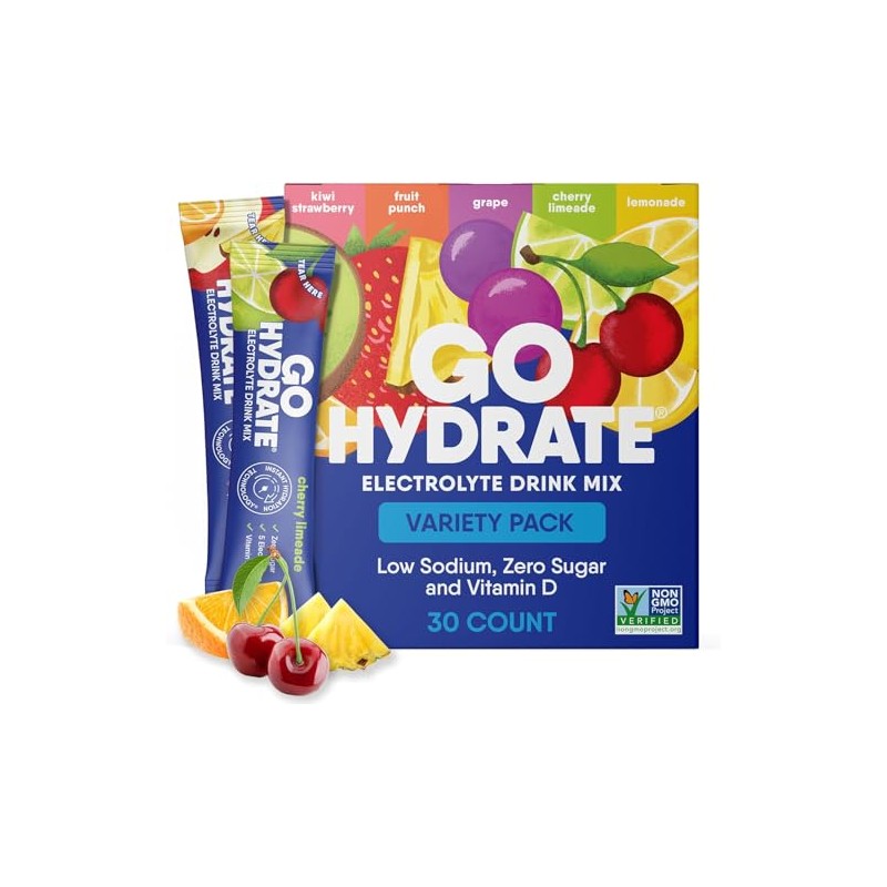 GoHydrate mezcla de bebidas electrolíticas – un sabor natural, sin