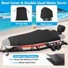 Boat Cover with Separate Drainage Kit Accessory,1400D Double Usage Wind-Proof