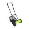 RustyVioum 12-Inch Push Lawn Mower, 5-Blade Dual Wheel Reel Lawn