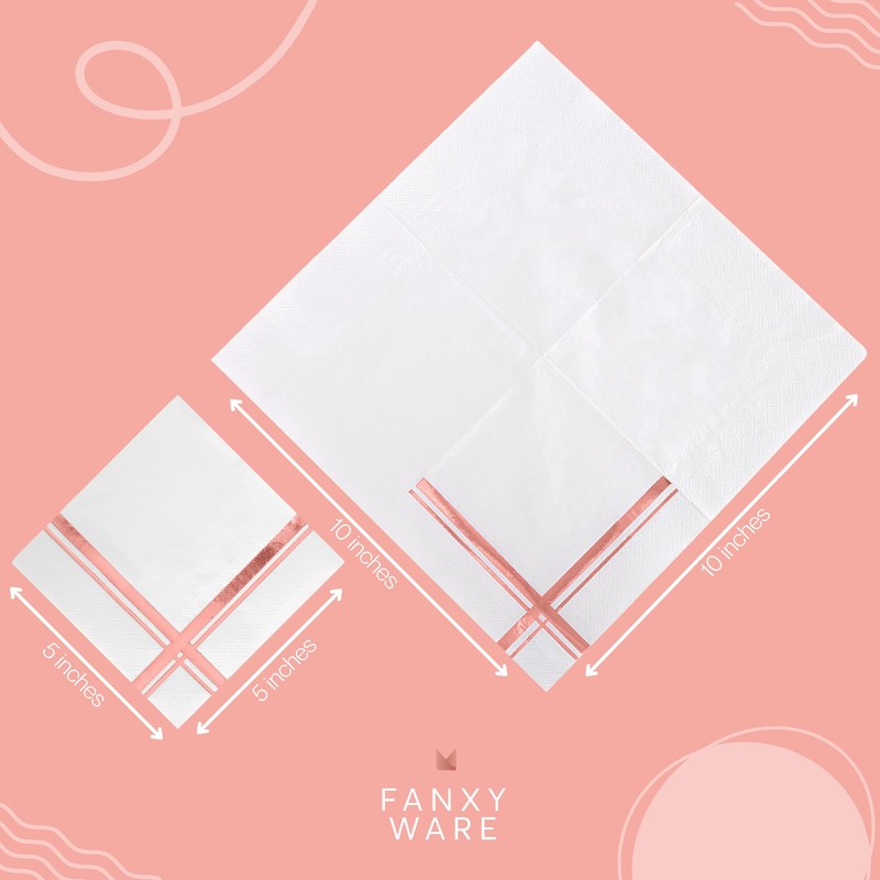 Fanxyware - Servilletas de cóctel (3 capas, 100 unidades, 12,7
