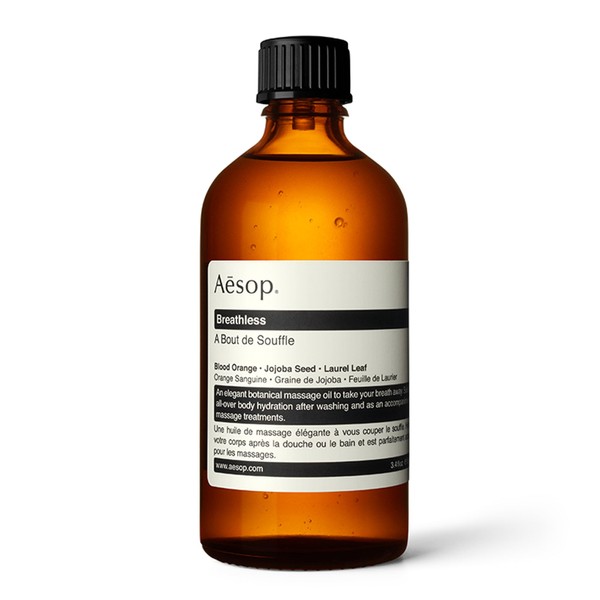 Aesop Breathless Botanical Massage Oil | 100mL/3.4 fl oz Muscle Relaxer Massage Oil |Sore Muscle Oil Massage for All Skin Types | Paraben-Free, Cruelty-Free & Vegan Massage Oil