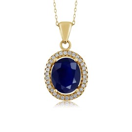 Gem Stone King 5.40 Cttw Pendiente de Plata 925 Chapada En Oro Amarillo Zafiro Azul Natural
