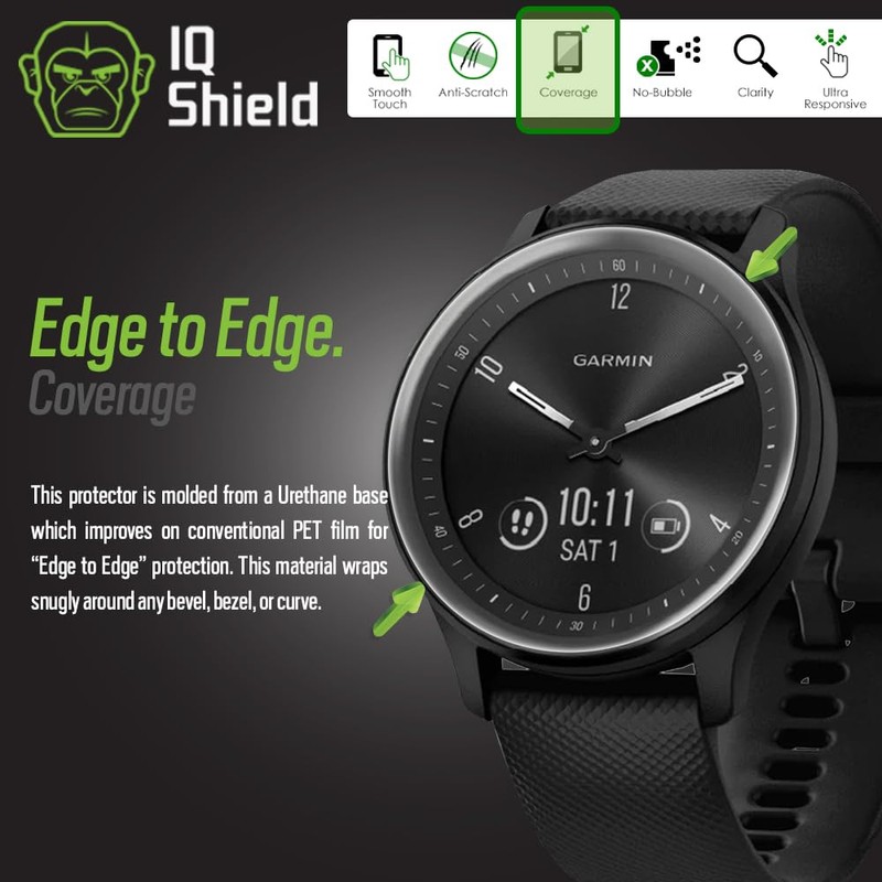 IQShield Screen Protector Compatible with Garmin Vivomove Sport (6-Pack) Anti-Bubble