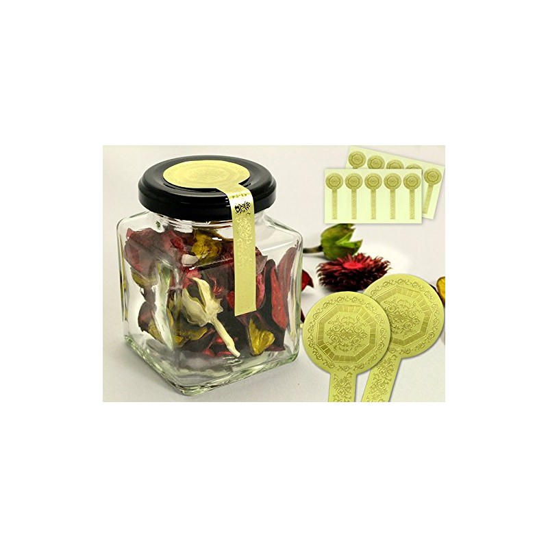 Unopened Stickers Deluxe Gold/Silver Sealing Paper Seals for Jam Jars,