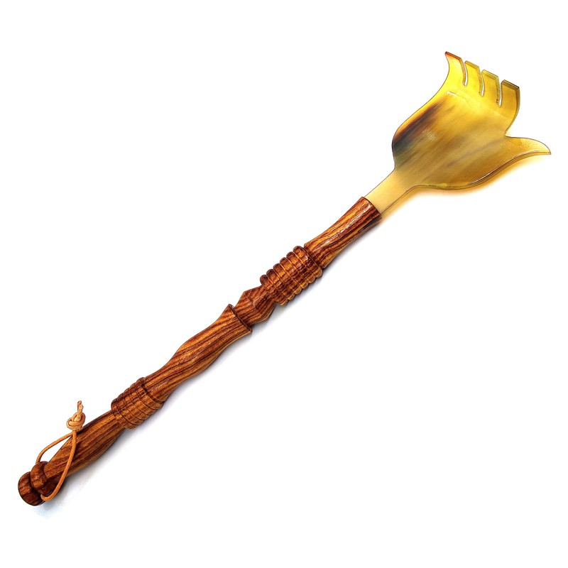 5MOONSUN5's Ox Horn Back Scratcher Handheld Traditional Handcrafted Scratching Massage