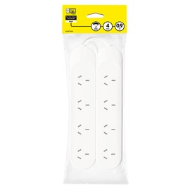 HPM Standard 4 Outlet Powerboard Pack of 2