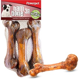 PowerPet Ham Bone- Hueso de Cerdo 100% Natural para Perros – Calidad Premium – Duradero y Delicioso – Promueve la Salud Dental-Sin Aditivos Artificial