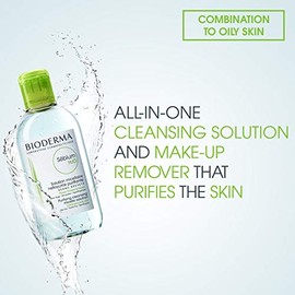 Bioderma - Agua limpiadora micelar purificante Sbium H2O y solucin desmaquillante para pieles mixtas a grasas, 16.7 onzas lquidas, paquete de 2...    
