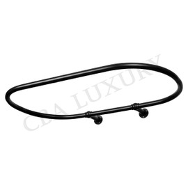 Luxury Oval Shower Curtain Rod/Shower Curtain Rail Heavy Duty Wall Mounted Black Finish, 45x25 Inch
